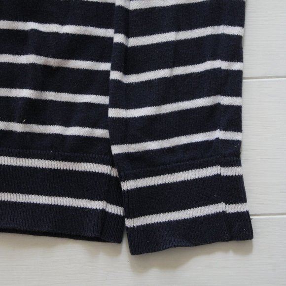 GAP Navy and White Stripe Knit Long Sleeve, (Made With Silk) - Picture 3 of 7